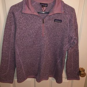 Lilac Patagonia hoodie.